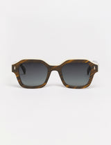 CAROLE - Acetate Stripe Brown/Beige topline