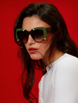 GINEVRA - Bicolour Shiny Green/Olive Green with Green