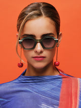 DALIA - Tricolor Shiny Green / Olive / Beige