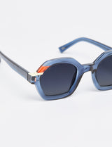 DALIA - Tricolor shiny Blue / Orange / Beige