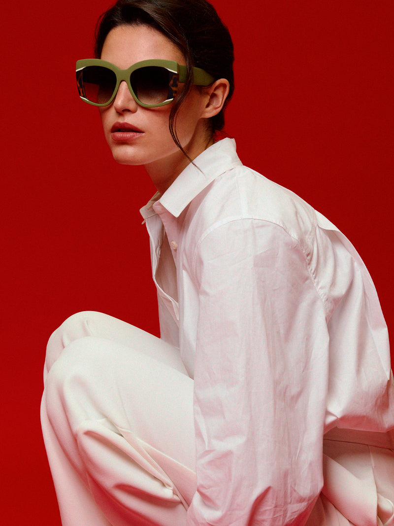 GINEVRA - Rubber Bicolour Olive Green / Green Tortoise