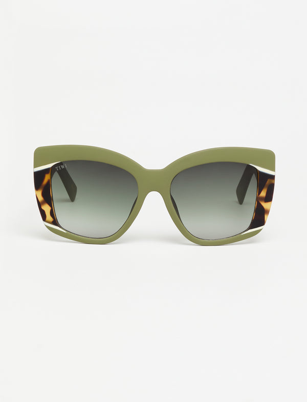 GINEVRA - Rubber Bicolour Olive Green / Green Tortoise