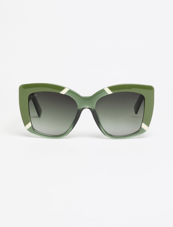 GINEVRA - Bicolour Shiny Green/Olive Green with Green
