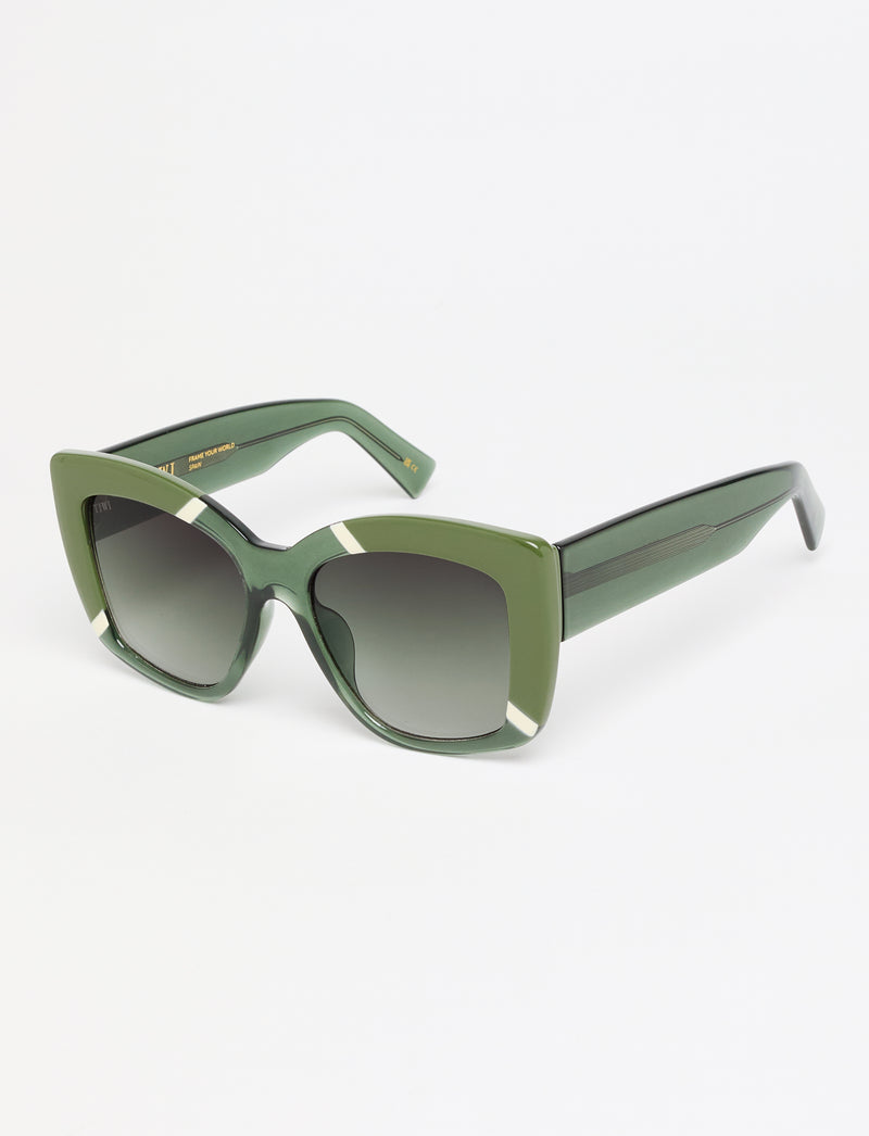GINEVRA - Bicolour Shiny Green/Olive Green with Green