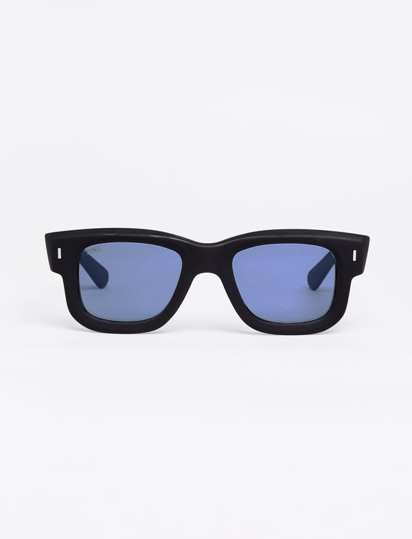 NICO - Rubber Black / Blue Lenses